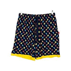 IZOD Mens Pajama Lounge Shorts Navy Flip Flop Print 100% Cotton Pockets Size L